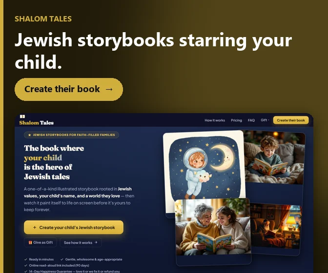 Shalom Tales: Personalized Jewish storybooks starring your child.